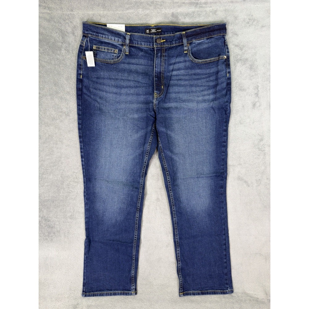 New Members Mark Jeans Mens 40x32 Blue Dark‎ Wash Straight Fit Premium Stretch